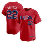 Choea B.Red Sox #22 Garrett Whitlock Player Red USA World Classic Home Game Stitched Jerseys
