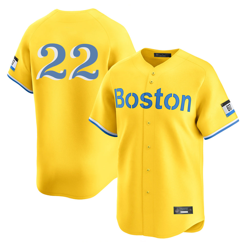 Choea B.Red Sox #22 Garrett Whitlock Player Yellow Limited Home Game Stitched Jerseys