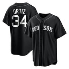 Choea B.Red Sox #34 David Ortiz Player Black Home Game Stitched Jerseys
