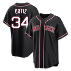 Choea B.Red Sox #34 David Ortiz Player Black Out Home Game Stitched Jerseys