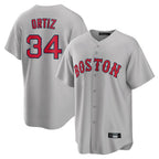 Choea B.Red Sox #34 David Ortiz Player Gray Road Home Game Stitched Jerseys
