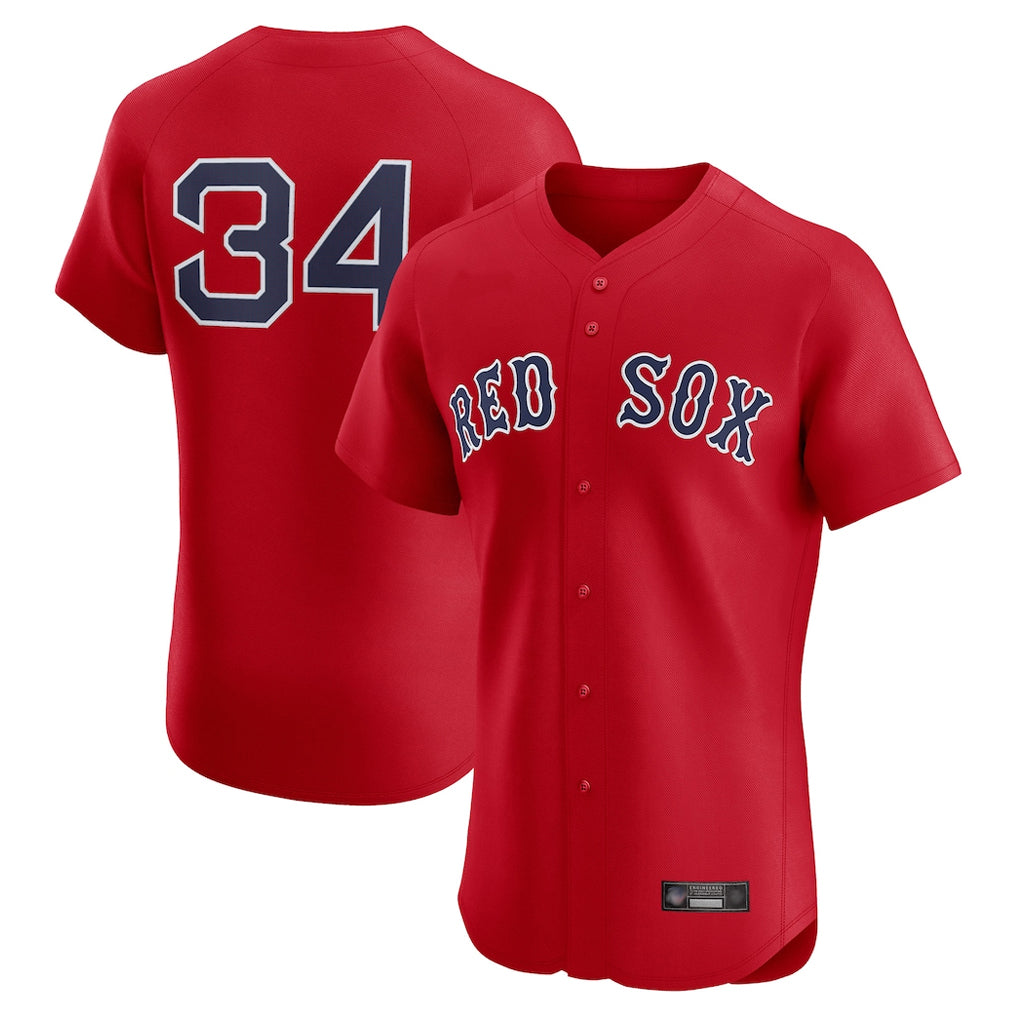 Choea B.Red Sox #34 David Ortiz Player Red Limited Elite Home Game Stitched Jerseys