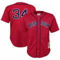Choea B.Red Sox #34 David Ortiz Player Red Mitchell & Ness Cooperstown Collection Mesh Home Stitched Jerseys