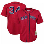 Choea B.Red Sox #34 David Ortiz Player Red Mitchell & Ness Cooperstown Collection Mesh Home Stitched Jerseys