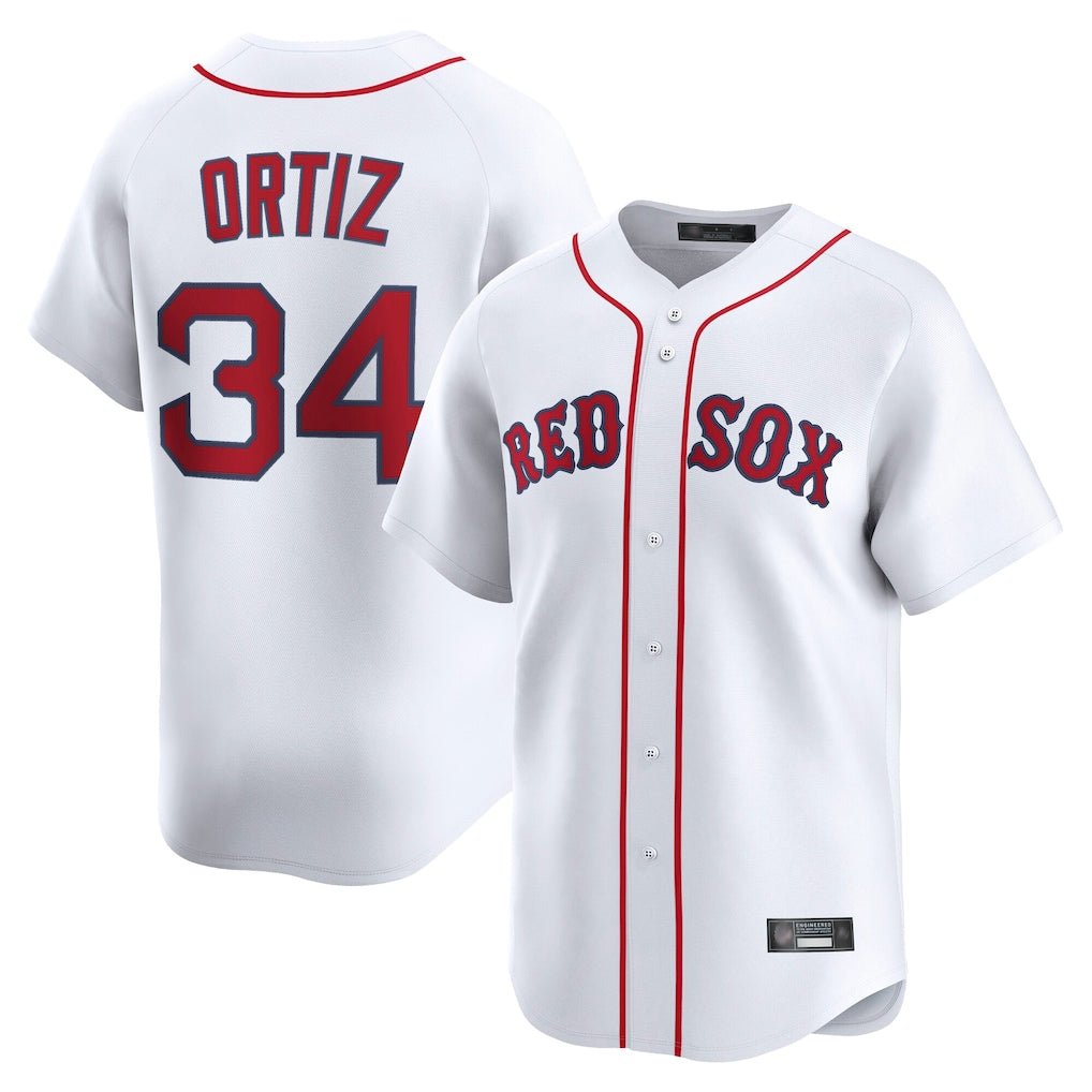 Choea B.Red Sox #34 David Ortiz Player White Limited Home Game Stitched Jerseys