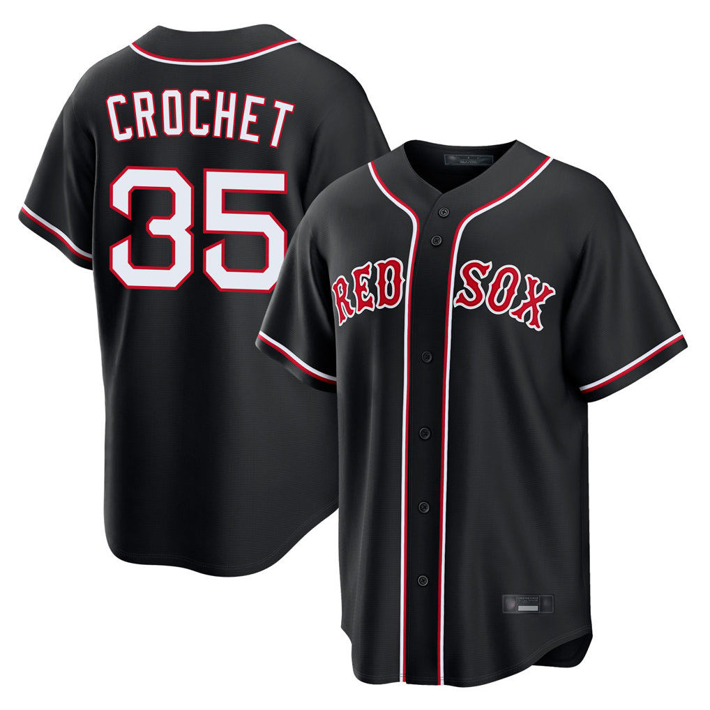 Choea B.Red Sox #35 Garrett Crochet Player Black Out Home Game Stitched Jerseys