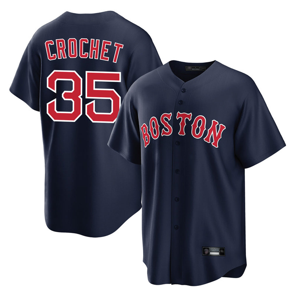 Choea B.Red Sox #35 Garrett Crochet Player Navy Home Game Stitched Jerseys