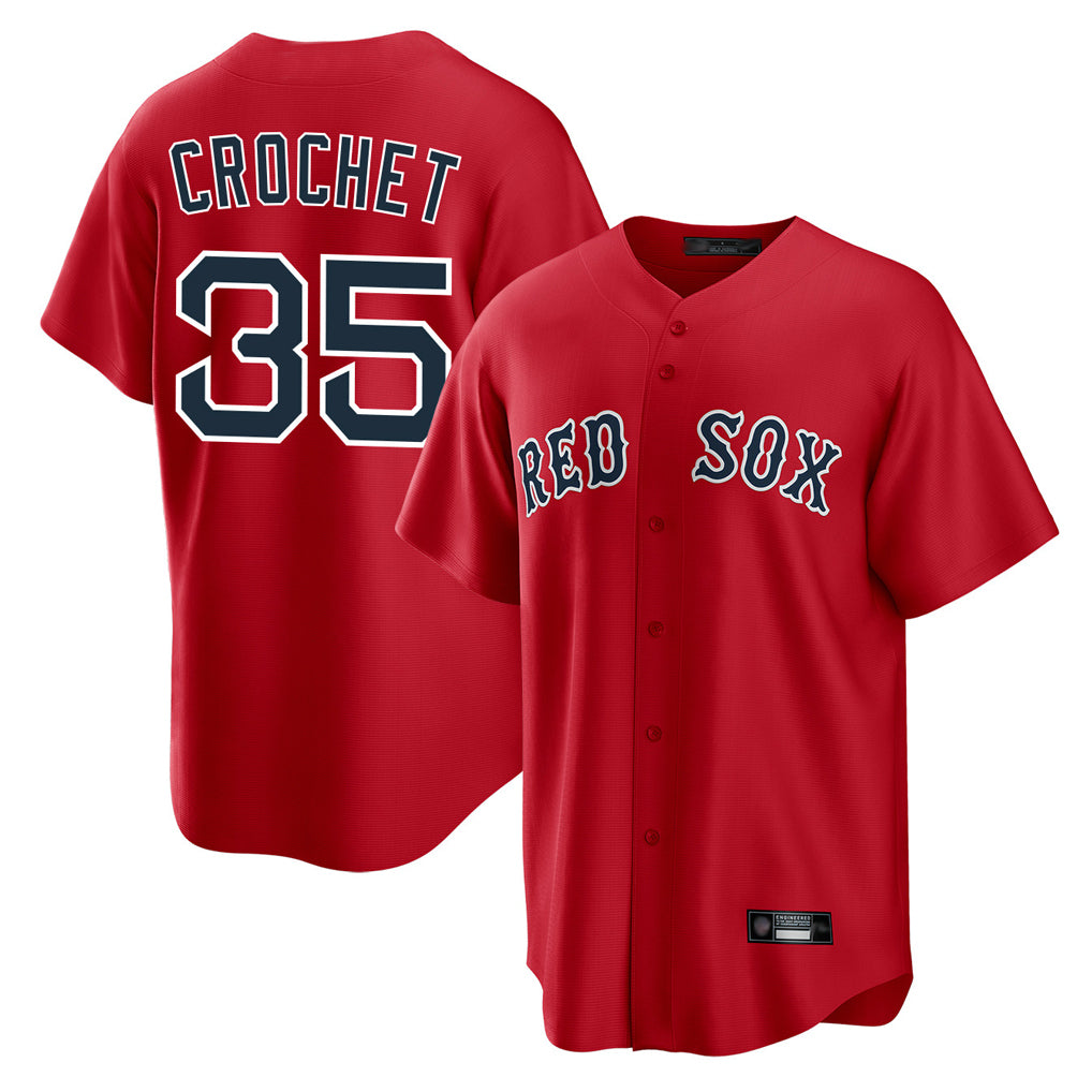 Choea B.Red Sox #35 Garrett Crochet Player Red Home Game Stitched Jerseys