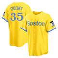 Choea B.Red Sox #35 Garrett Crochet Player Yellow Home Game Stitched Jerseys