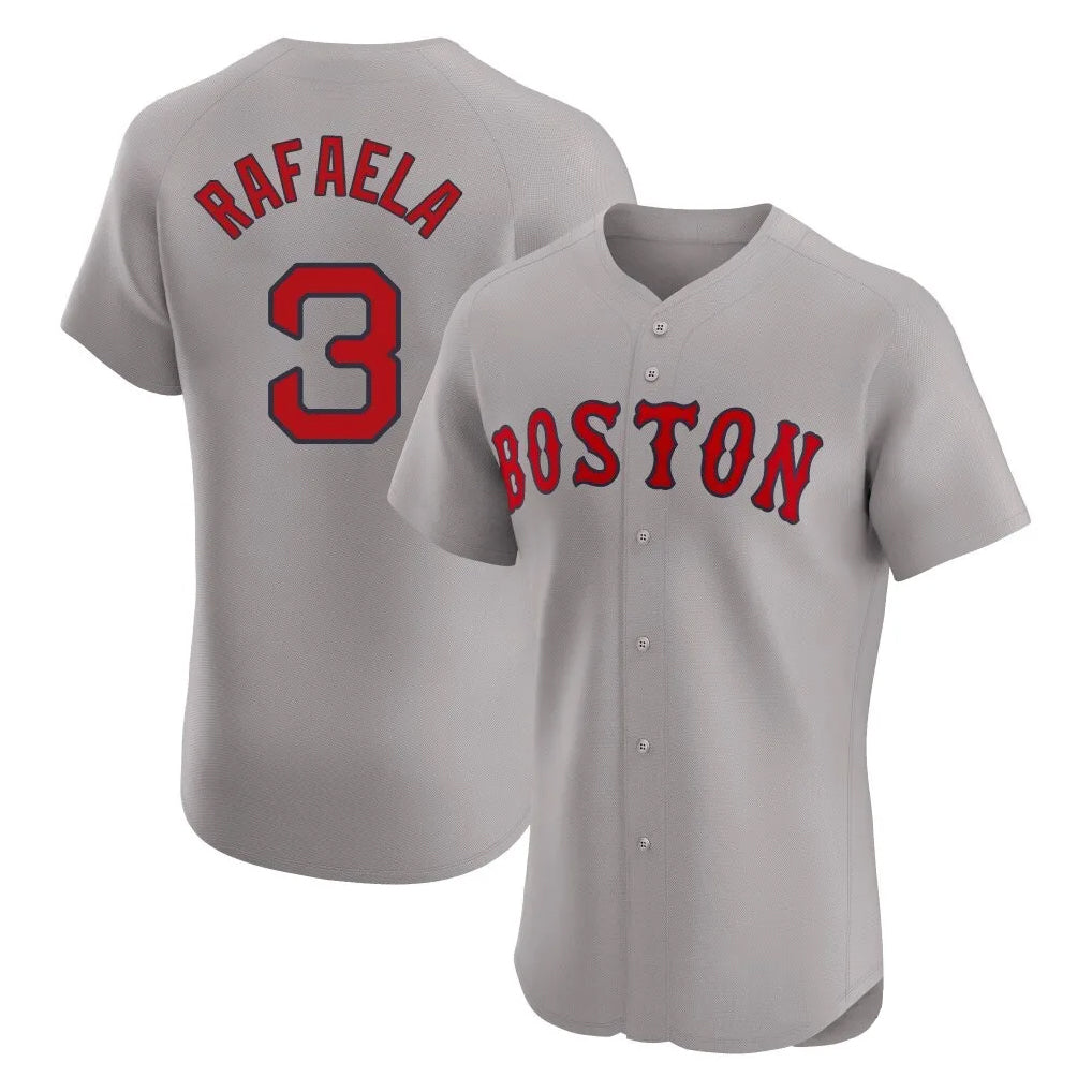 Choea B.Red Sox #3 Ceddanne Rafaela Player Gray Road Limited Elite Home Game Stitched Jersey