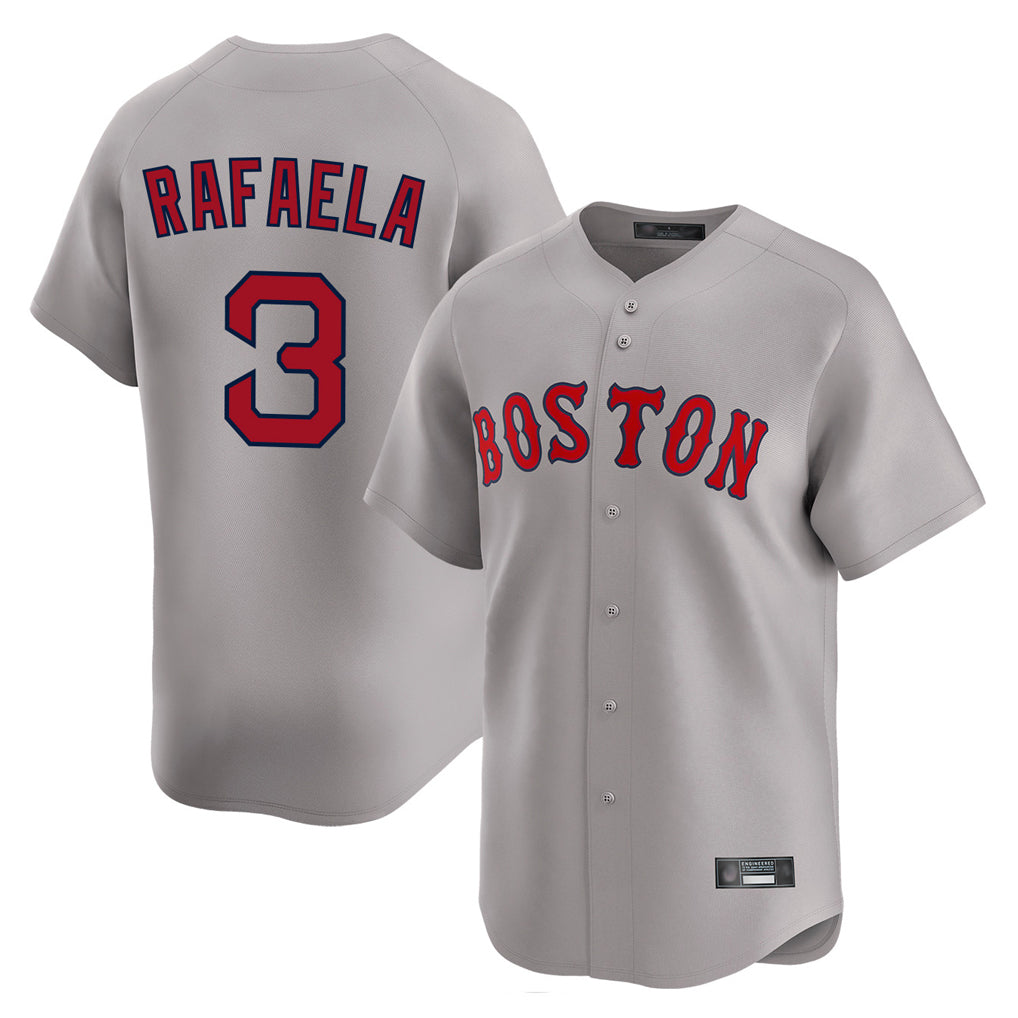 Choea B.Red Sox #3 Ceddanne Rafaela Player Gray Road Limited Home Game Stitched Jersey