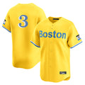 Choea B.Red Sox #3 Ceddanne Rafaela Player Yellow Limited Home Game Stitched Jersey