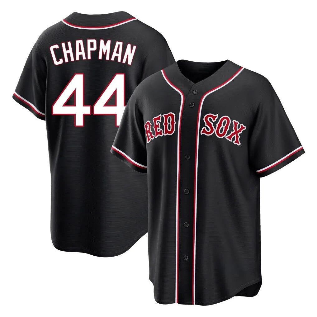 Choea B.Red Sox #44 Aroldis Chapman Player Black Out Home Game Stitched Jerseys