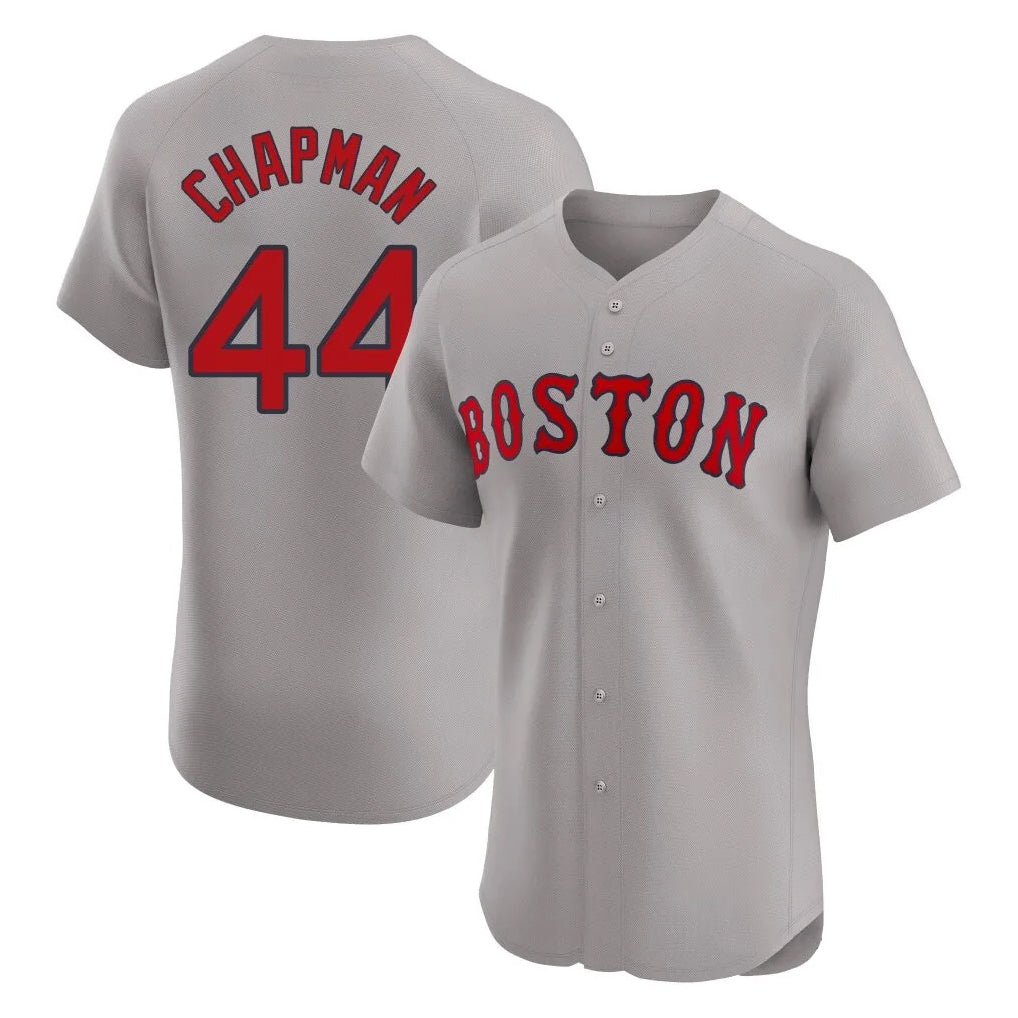 Choea B.Red Sox #44 Aroldis Chapman Player Gray Road Limited Elite Home Game Stitched Jerseys