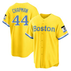 Choea B.Red Sox #44 Aroldis Chapman Player Yellow Home Game Stitched Jerseys