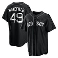 Choea B.Red Sox #49 Tim Wakefield Player Black Home Game Stitched Jerseys