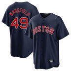 Choea B.Red Sox #49 Tim Wakefield Player Navy Home Game Stitched Jerseys