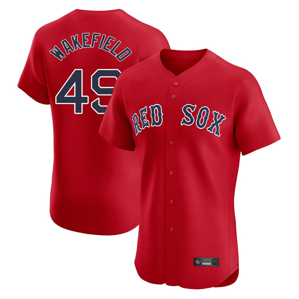 Choea B.Red Sox #49 Tim Wakefield Player Red Limited Elite Home Game Stitched Jerseys