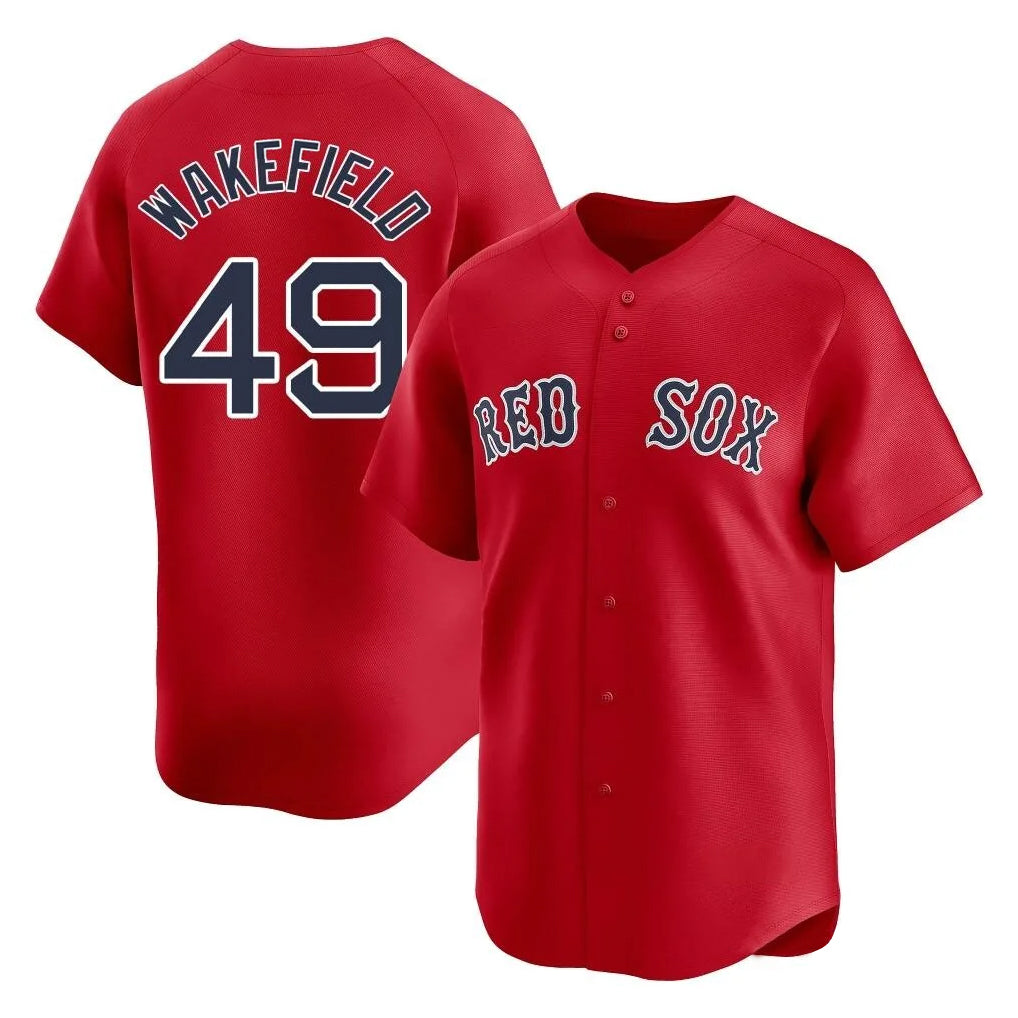Choea B.Red Sox #49 Tim Wakefield Player Red Limited Home Game Stitched Jerseys