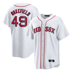 Choea B.Red Sox #49 Tim Wakefield Player White Home Game Stitched Jerseys