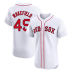 Choea B.Red Sox #49 Tim Wakefield Player White Limited Elite Home Game Stitched Jerseys