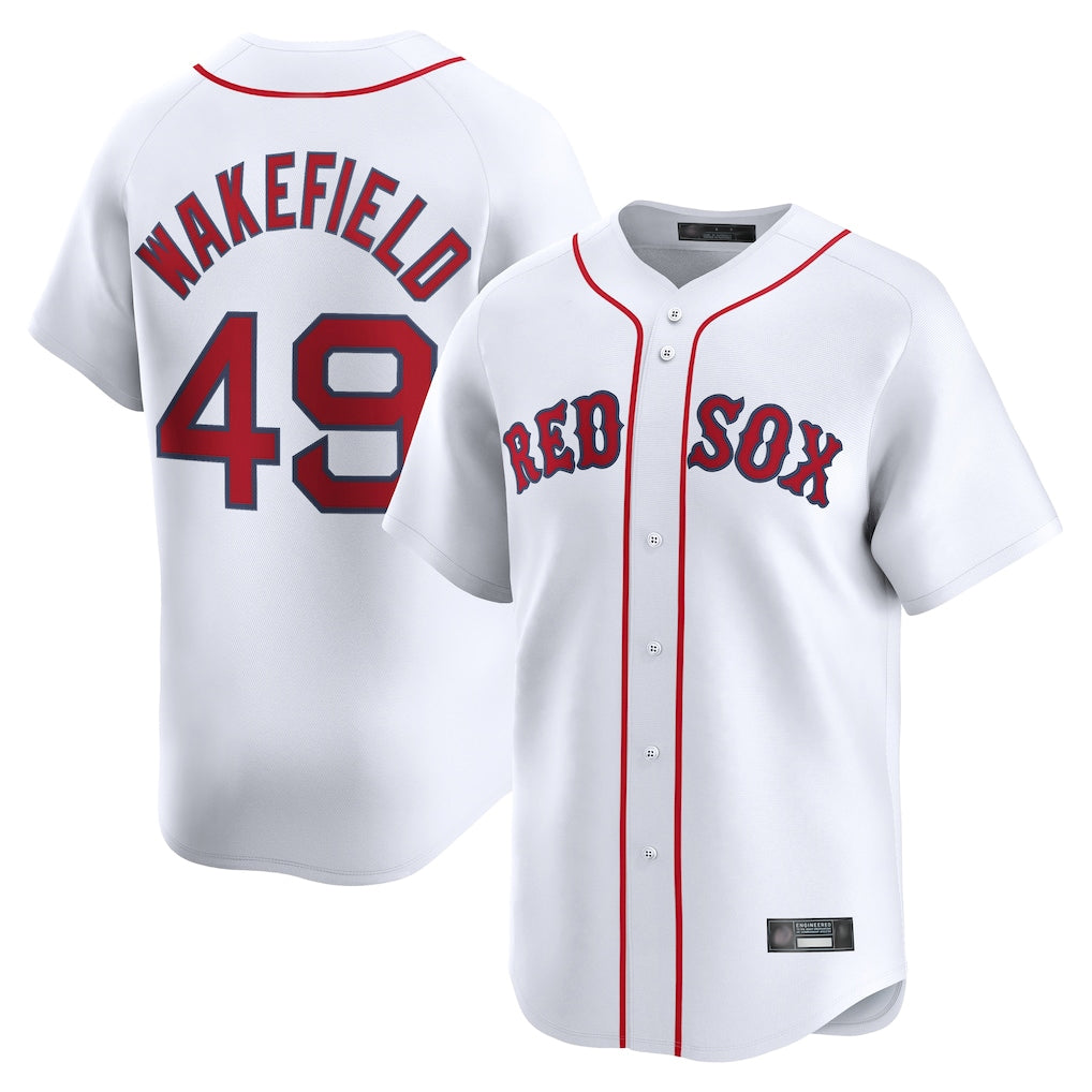 Choea B.Red Sox #49 Tim Wakefield Player White Limited Home Game Stitched Jerseys