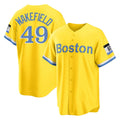 Choea B.Red Sox #49 Tim Wakefield Player Yellow Home Game Stitched Jerseys