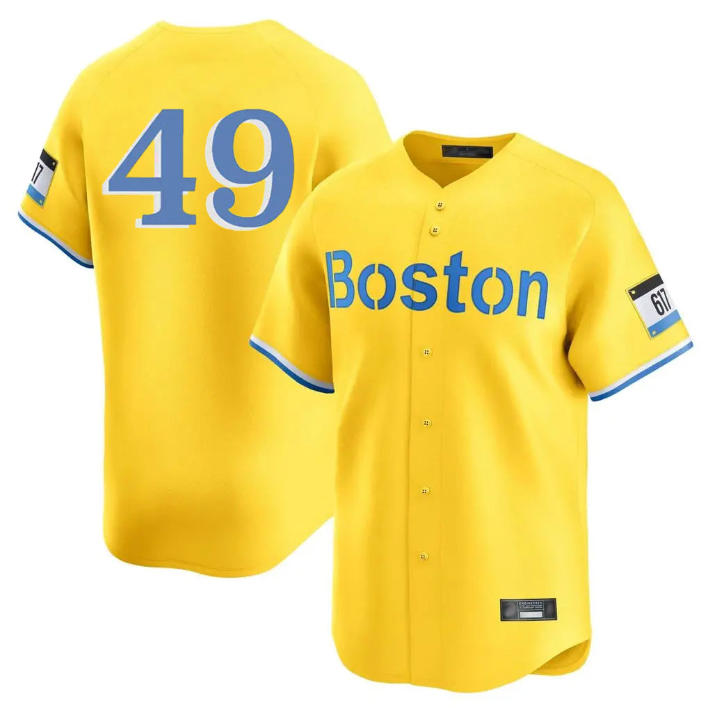 Choea B.Red Sox #49 Tim Wakefield Player Yellow Limited Home Game Stitched Jerseys