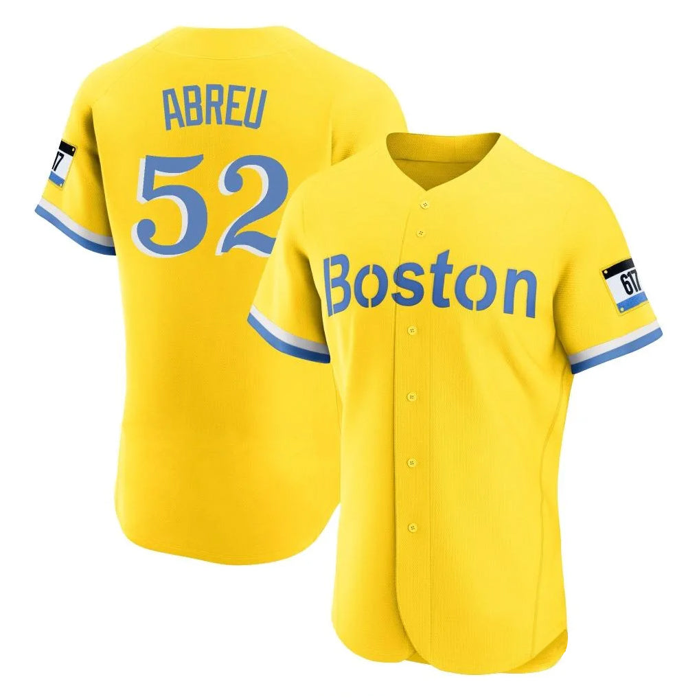 Choea B.Red Sox #52 Wilyer Abreu Player Yellow Limited Elite Home Game Stitched Jerseys