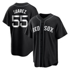 Choea B.Red Sox #55 Ranger Su¡§¡érez Player Black Home Game Stitched Jerseys