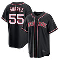 Choea B.Red Sox #55 Ranger Su¡§¡érez Player Black Out Home Game Stitched Jerseys