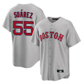 Choea B.Red Sox #55 Ranger Su¡§¡érez Player Gray Road Home Game Stitched Jerseys