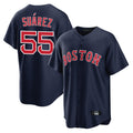 Choea B.Red Sox #55 Ranger Su¡§¡érez Player Navy Home Game Stitched Jerseys