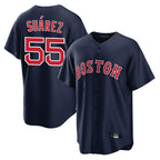 Choea B.Red Sox #55 Ranger Su¡§¡érez Player Navy Home Game Stitched Jerseys