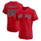 Choea B.Red Sox #55 Ranger Su¡§¡érez Player Red Limited Elite Home Game Stitched Jerseys
