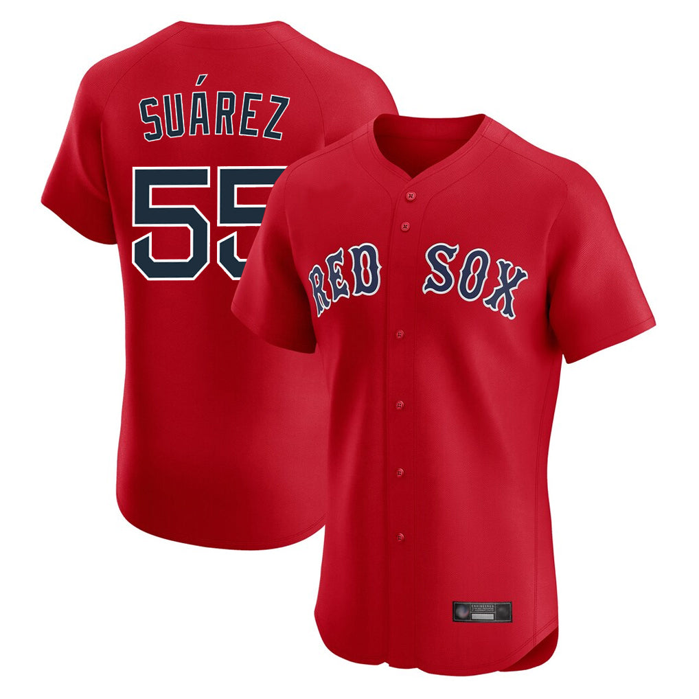Choea B.Red Sox #55 Ranger Su¡§¡érez Player Red Limited Elite Home Game Stitched Jerseys