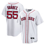 Choea B.Red Sox #55 Ranger Su¡§¡érez Player White Home Game Stitched Jerseys