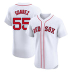 Choea B.Red Sox #55 Ranger Su¡§¡érez Player White Limited Elite Home Game Stitched Jerseys