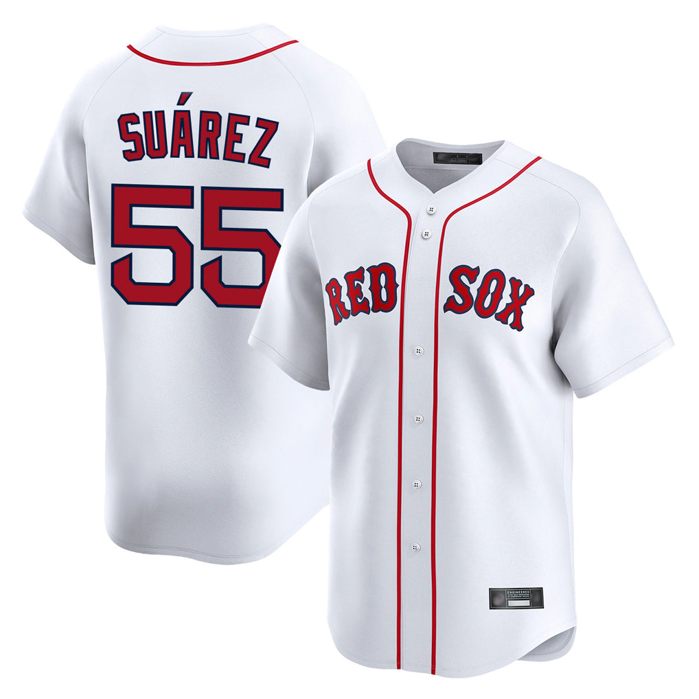Choea B.Red Sox #55 Ranger Su¡§¡érez Player White Limited Home Game Stitched Jerseys
