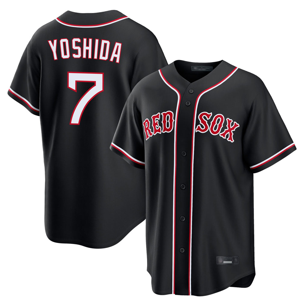 Choea B.Red Sox #7 Masataka Yoshida Player Black Home Game Stitched Jerseys