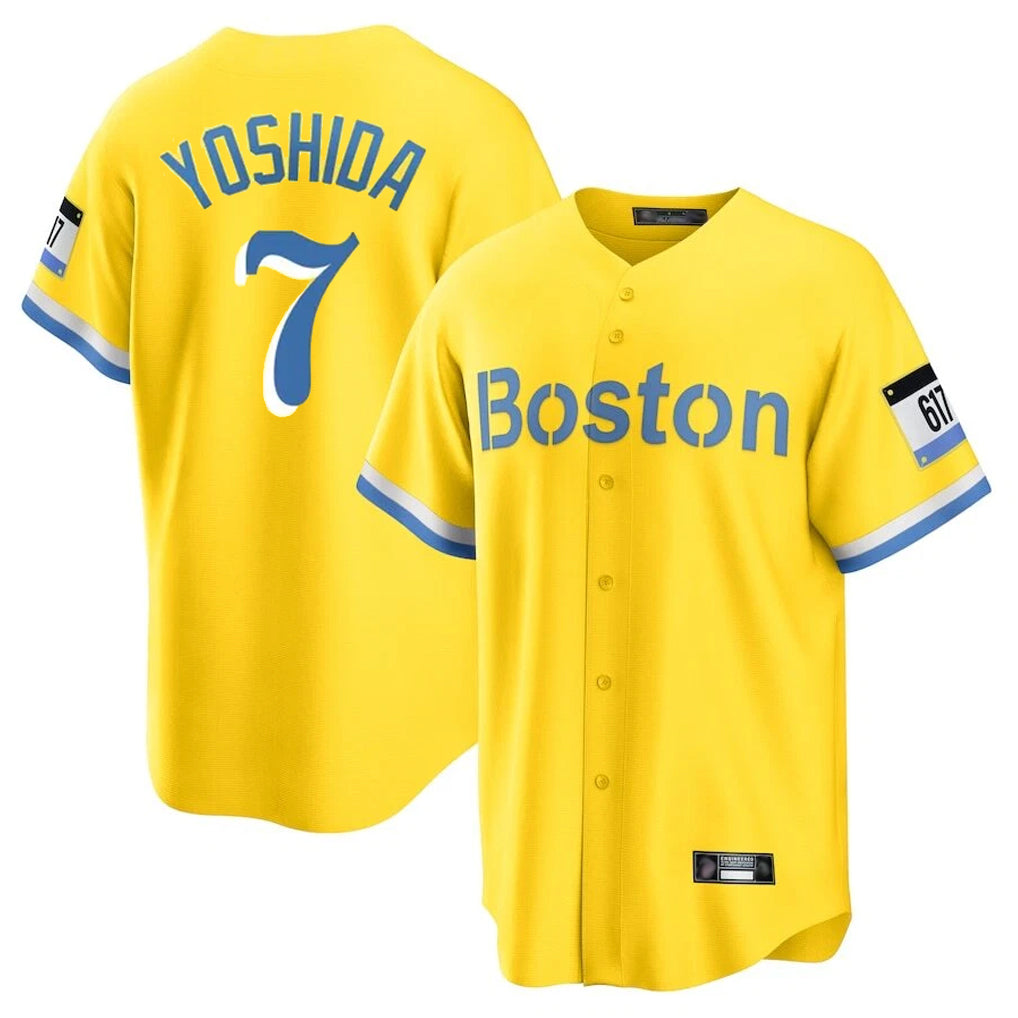 Choea B.Red Sox #7 Masataka Yoshida Player Yellow Home Game Stitched Jersey
