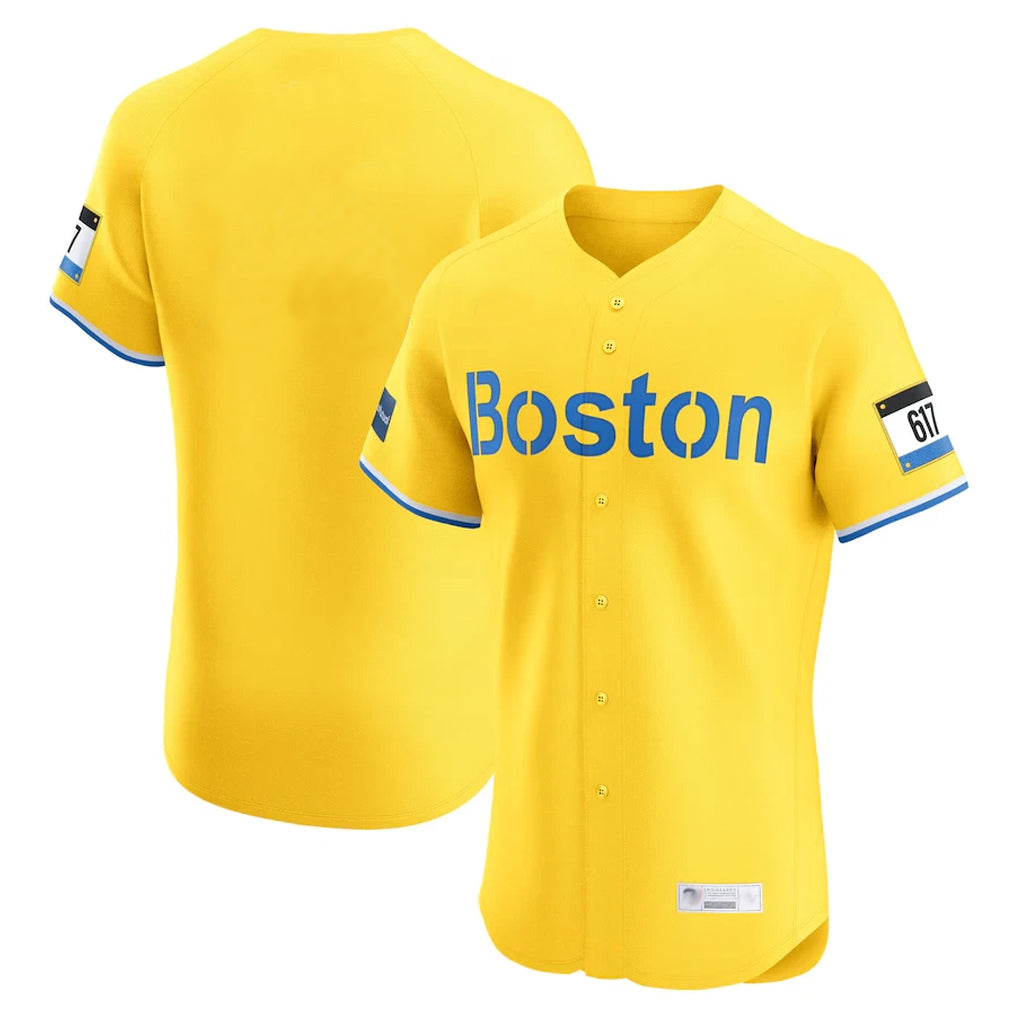 Choea B.Red Sox Blank Player Yellow Limited Elite Home Game Stitched Jerseys