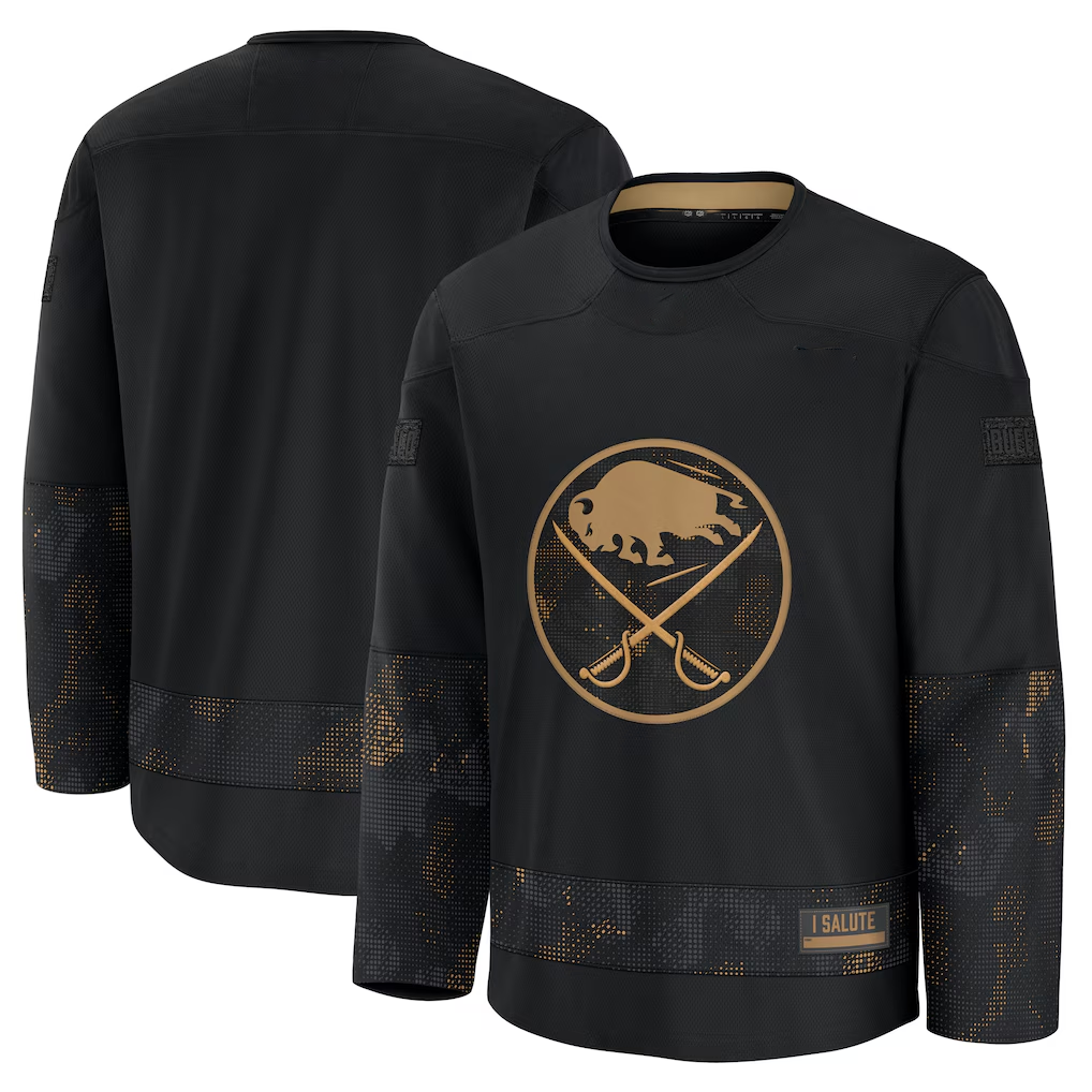 Choea B.Sabres Black 2024 Military Appreciation Practice Stitched Jerseys