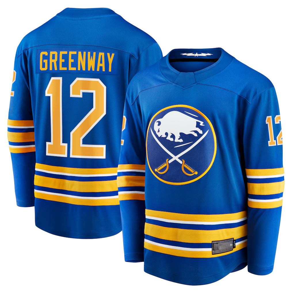 Choea B.Sabres #12 Jordan Greenway Royal Home Breakaway Stitched Jerseys