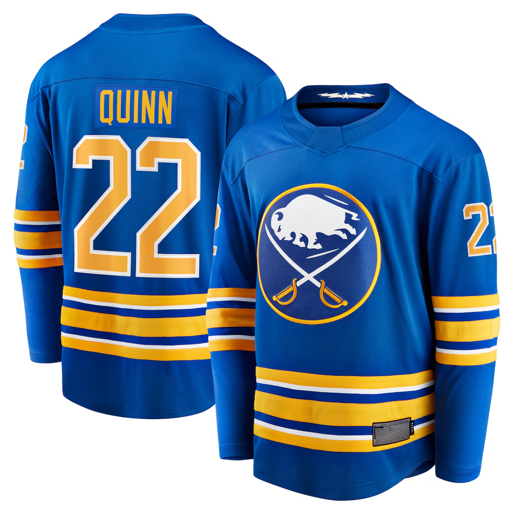 Choea B.Sabres #22 Jack Quinn Royal Home Breakaway Stitched Jerseys