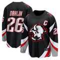 Choea B.Sabres #26 Rasmus Dahlin Black Alternate Captain Patch Breakaway Stitched Jerseys