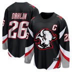 Choea B.Sabres #26 Rasmus Dahlin Black Alternate Captain Patch Breakaway Stitched Jerseys