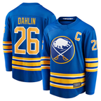 Choea B.Sabres #26 Rasmus Dahlin Royal Home Captain Patch Breakaway Stitched Jerseys