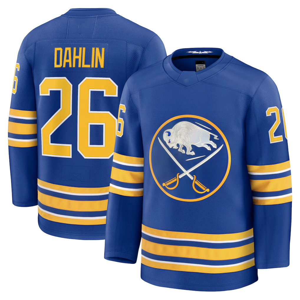 Choea B.Sabres #26 Rasmus Dahlin Royal Home Premium Stitched Jerseys