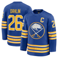 Choea B.Sabres #26 Rasmus Dahlin Royal Premium with Captain's Patch Stitched Jerseys
